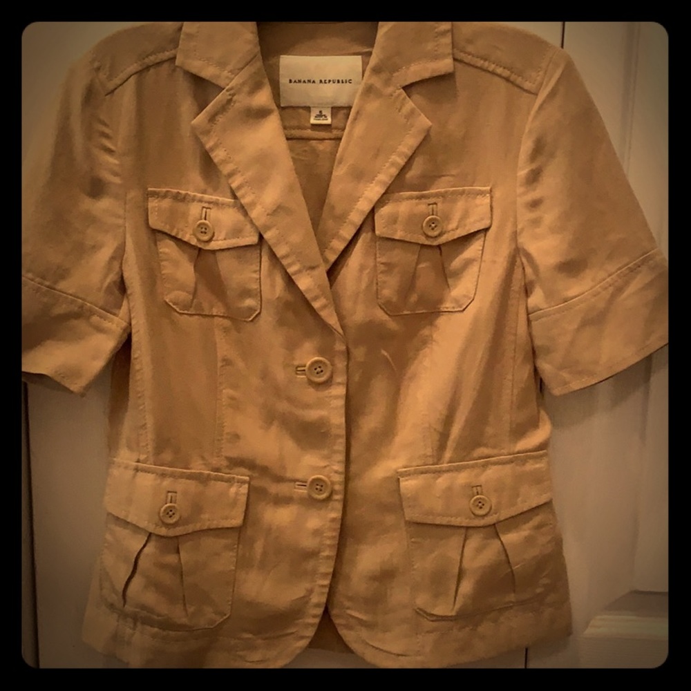Banana Republic cropped short sleeve Safari Jacket